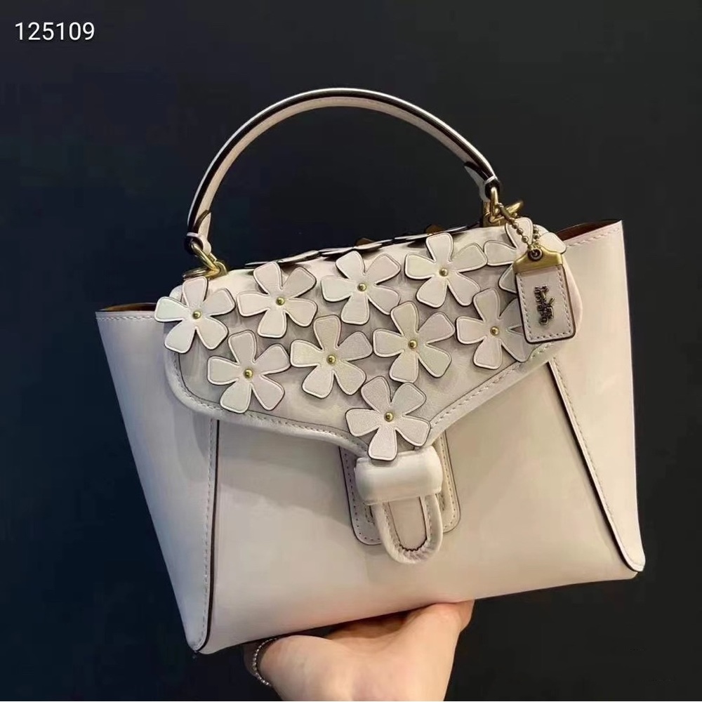 COACH COURIER CARRYALL 23 WITH FLORAL APPLIQUE